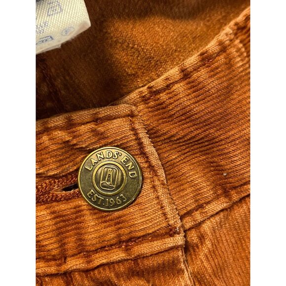 Lands End Corduroy Pants Midrise Straight Leg Womens Size 4 Fit 1 Burnt Orange - Picture 6 of 6